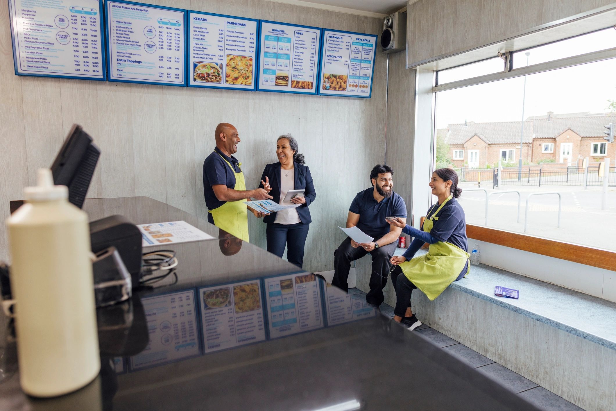 People discussing financial planning together